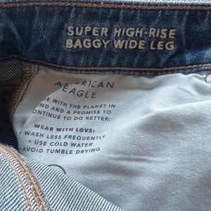 American Eagle Jeans size 10 super high waist  baggy wide leg